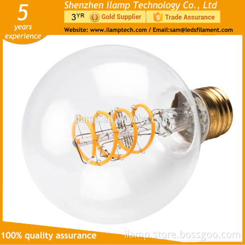 Durable Gold Plated Curved Filament G95 LED globe light bulbs